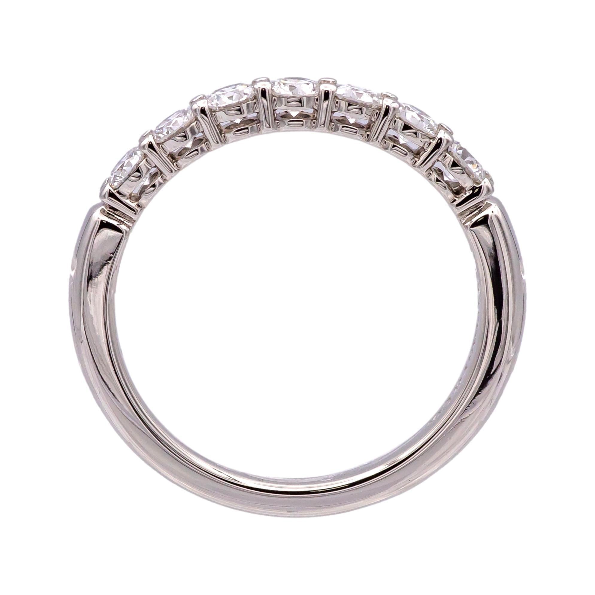 Women's Tiffany & Co. Plat 7 Stone Forever Half Circle Diamond Band Ring .57cts w/ recpt
