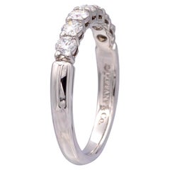 Tiffany & Co. Plat 7 Stone Forever Half Circle Diamond Band Ring .57cts w/ recpt