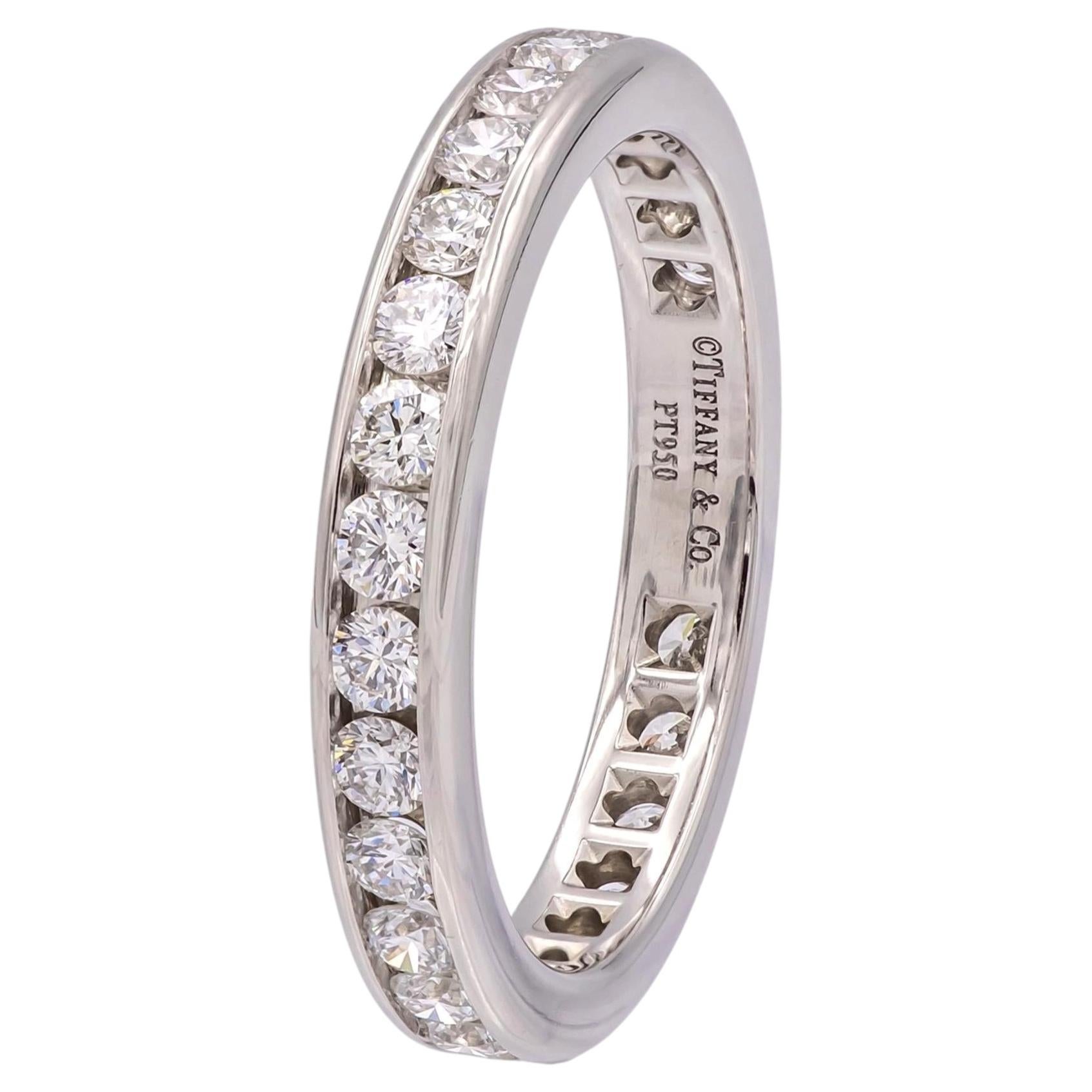 Tiffany & Co. Plat Full Circle 3mm Channel-Set Diamond Eternity Band Ring 6.75