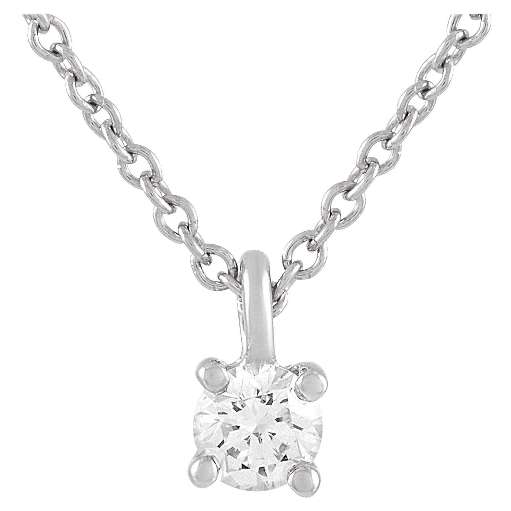 Tiffany & Co. Platinum 0.15 Carat Diamond Solitaire Necklace