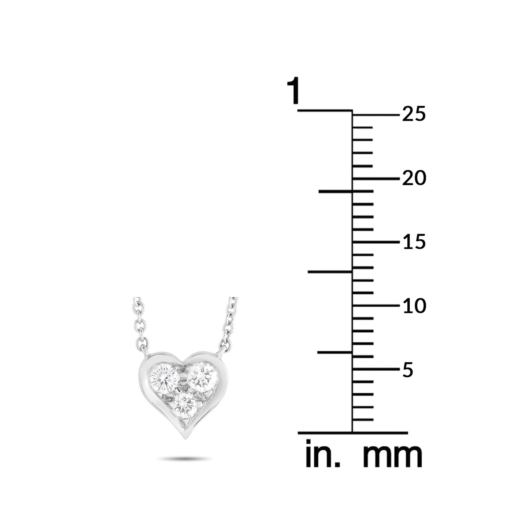 Women's Tiffany & Co. Platinum 0.17 Ct Diamond Heart Pendant Necklace