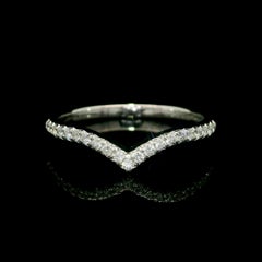 Tiffany & Co. Platinum 0.17ctw Round Brilliant Cut Diamond Soleste v Band Ring