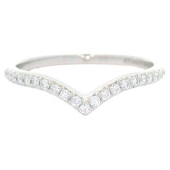 Tiffany & Co. Platinum 0.17ctw Round Brilliant Cut Diamond Soleste v Band Ring