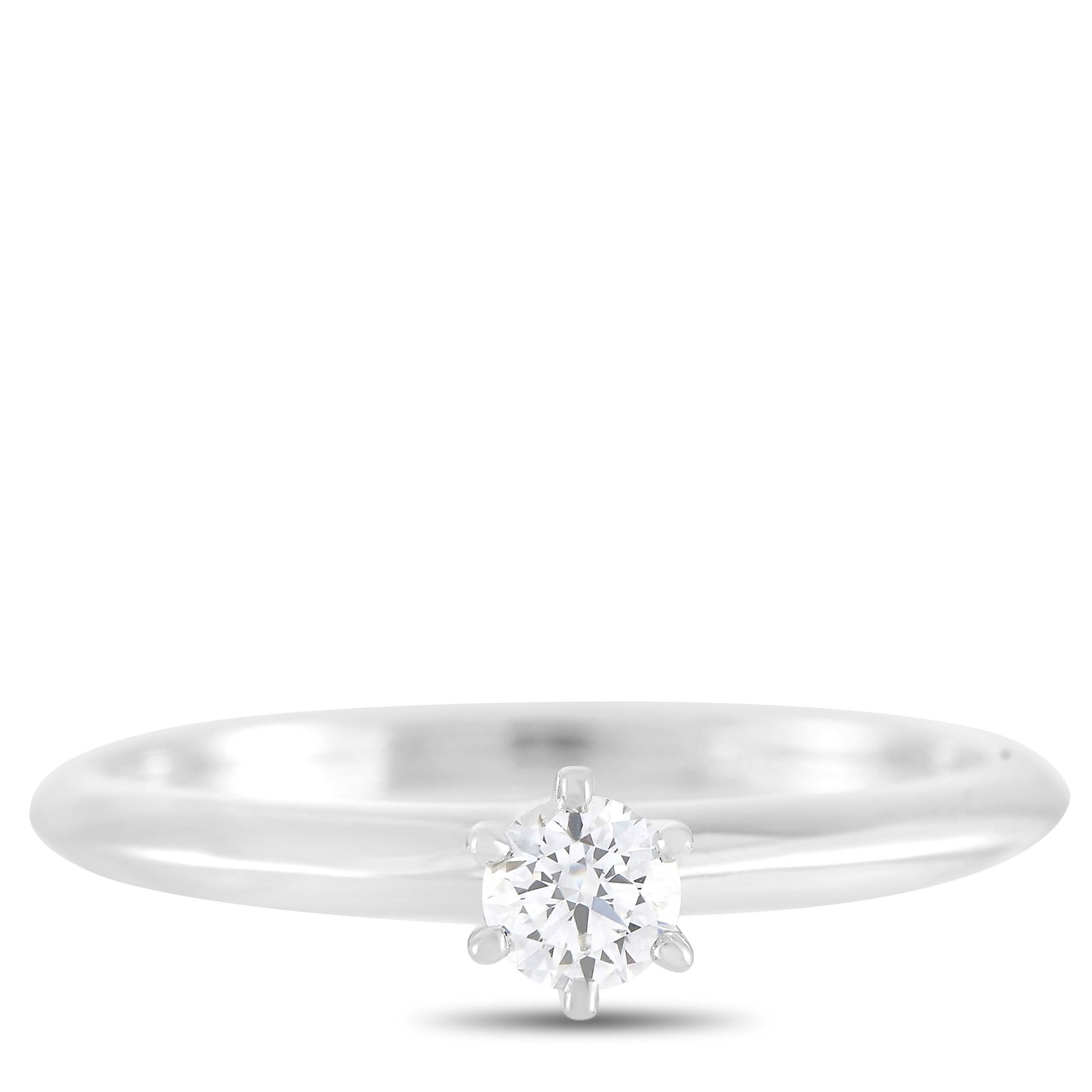 Women's Tiffany & Co. Platinum 0.19 Carat Diamond F-VS1 Engagement Ring