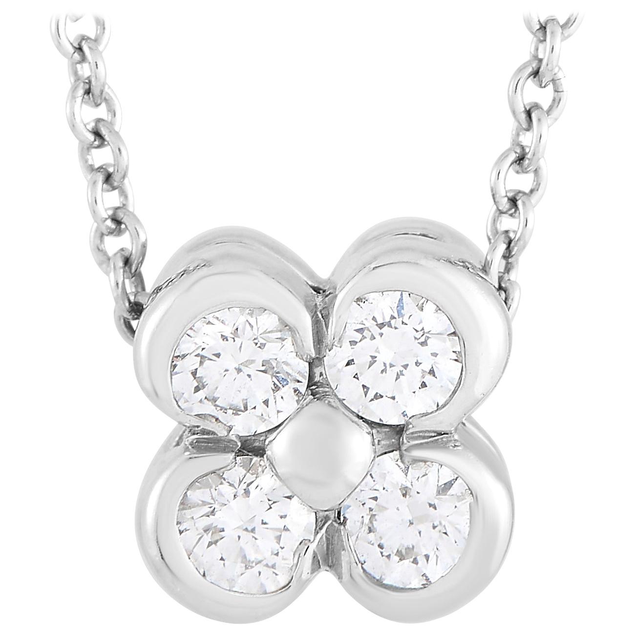 Tiffany & Co. Platinum 0.20 Carat Diamond Pendant Necklace