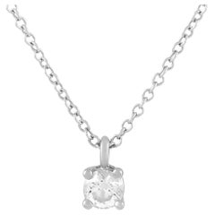 Tiffany & Co. Platinum 0.20 Carat Diamond Solitaire Necklace