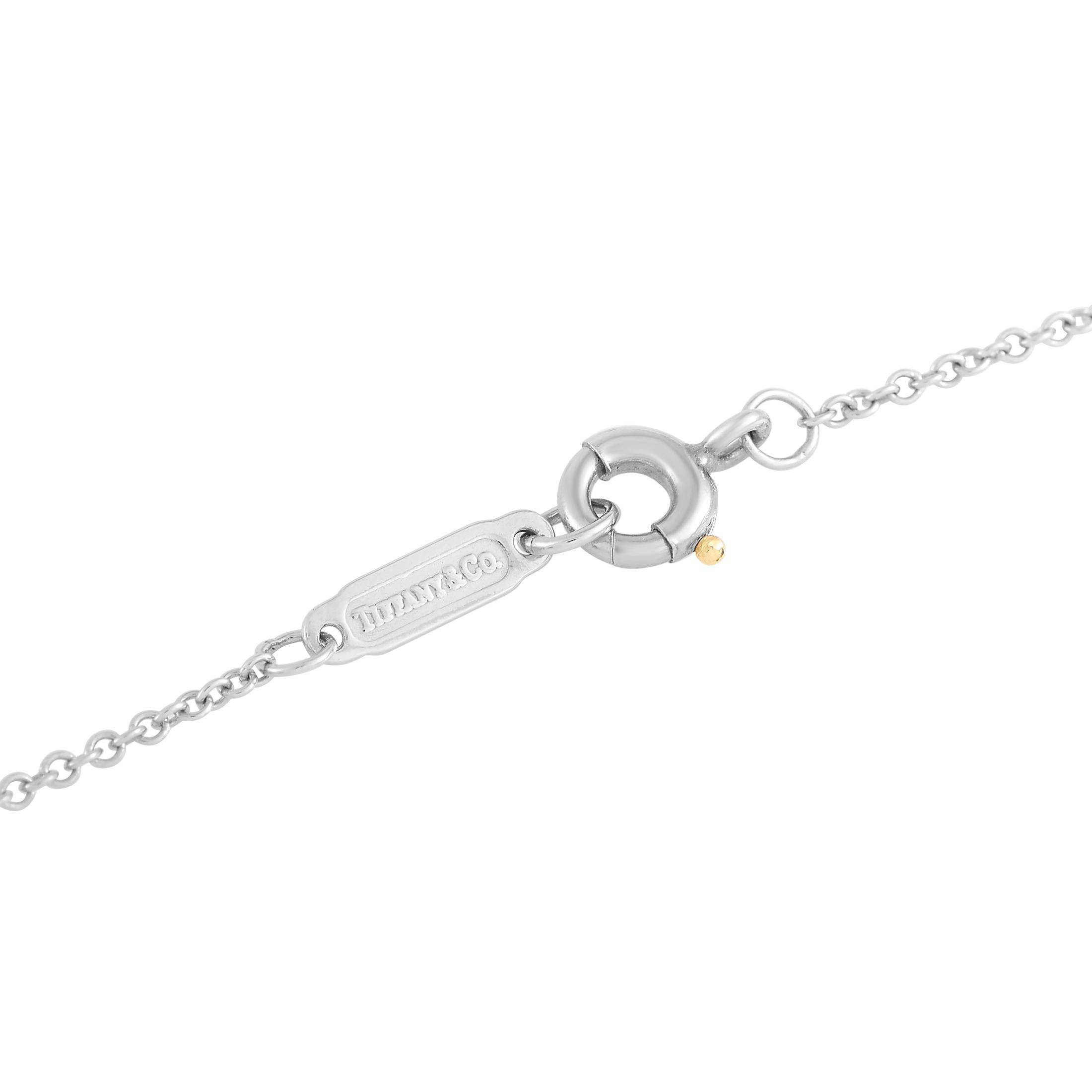 Round Cut Tiffany & Co. Platinum 0.20 Carat Diamond Pendant Necklace
