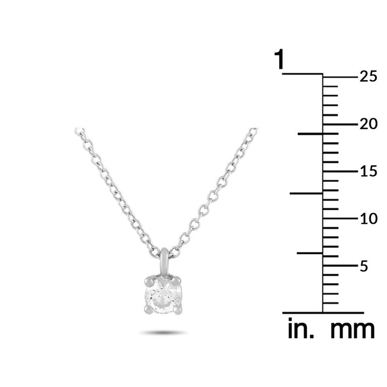 Tiffany and Co. Platinum 0.20 Carat Diamond Solitaire Necklace at 1stDibs