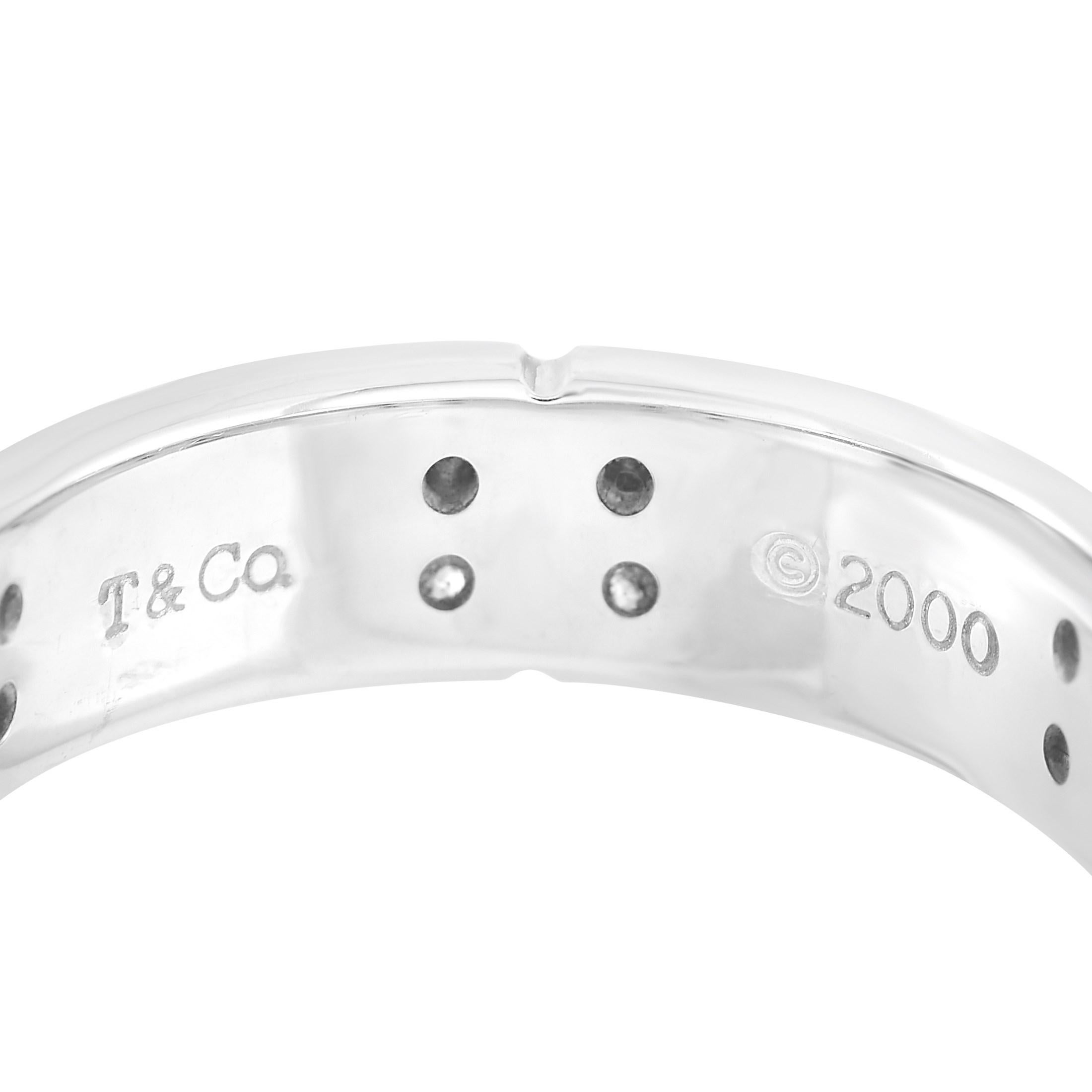 Tiffany & Co. Platinum 0.20 Carat Diamond Streamerica Band Ring In Excellent Condition In Southampton, PA