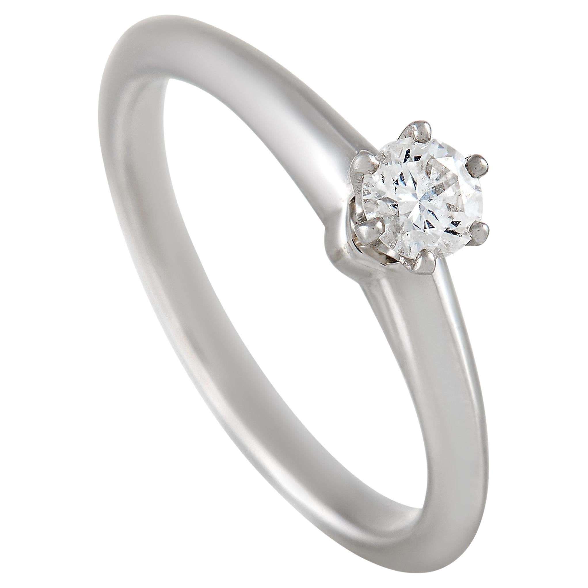 Tiffany and Co. Platinum 0.21 Ct Diamond Solitaire Ring For Sale at 1stDibs