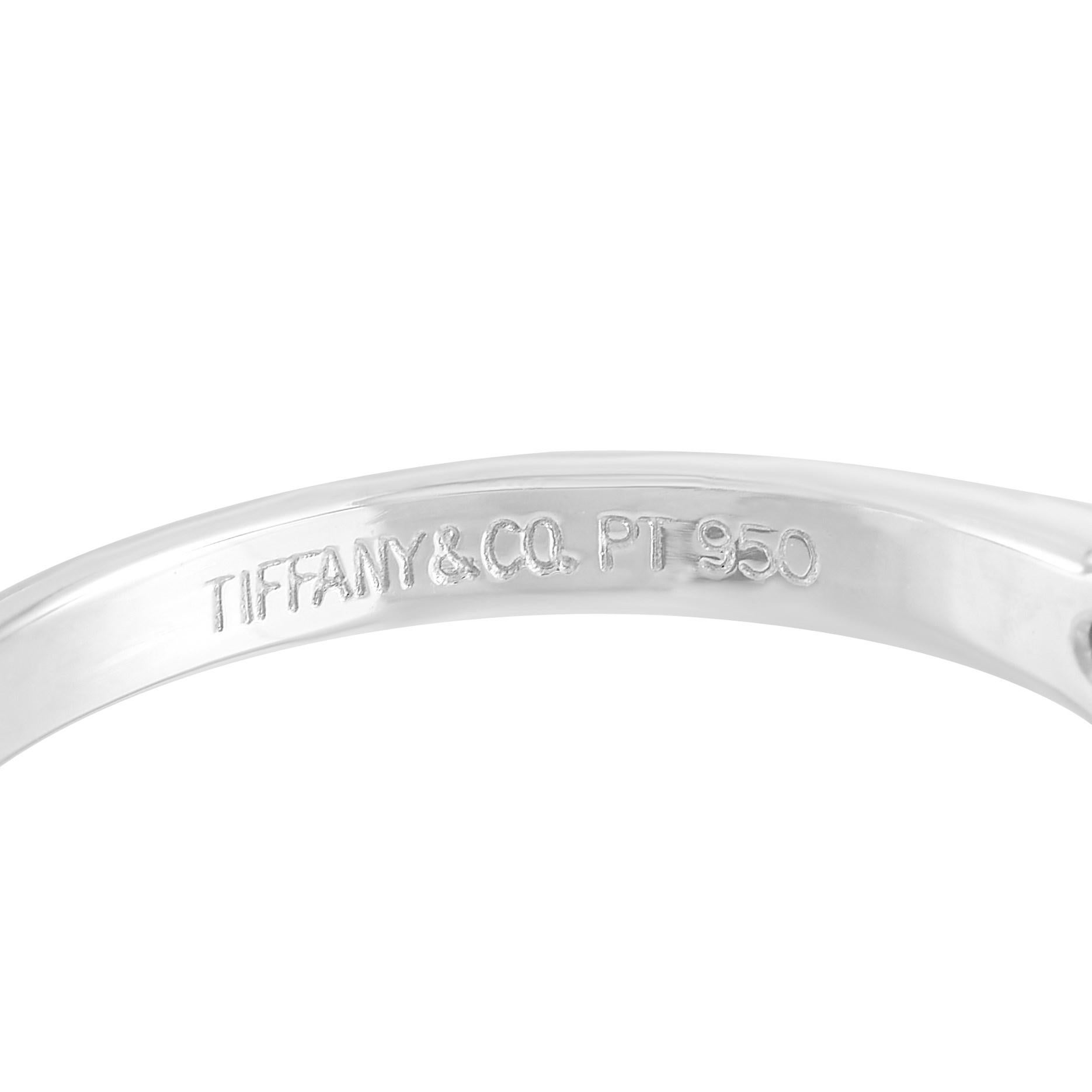 Round Cut Tiffany & Co. Platinum 0.25 Carat Diamond F-VS2 Engagement Ring