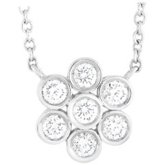 Tiffany & Co. Platinum 0.25 Diamond Flower Pendant Necklace