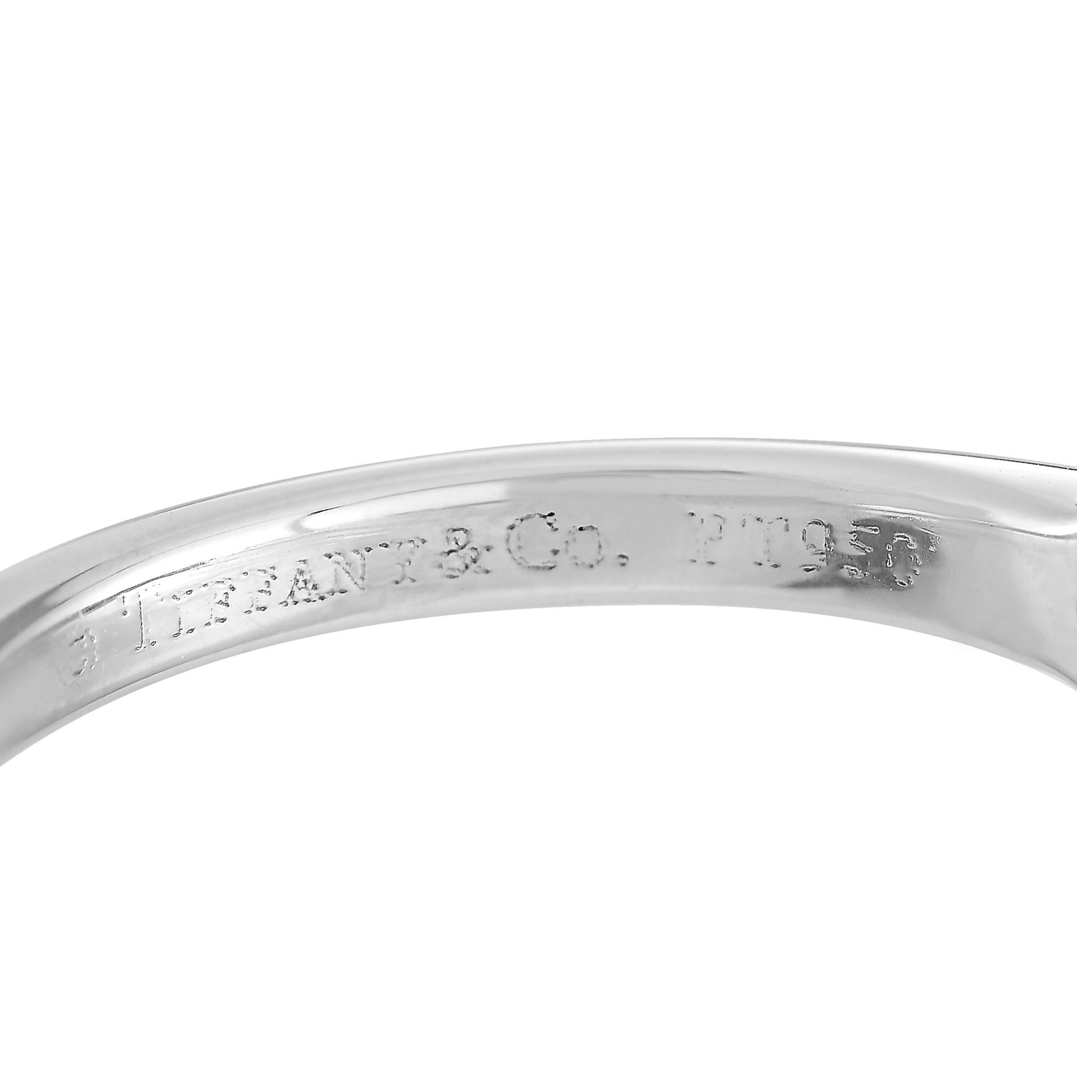 Round Cut Tiffany & Co. Platinum 0.26 Carat Diamond Engagement Ring