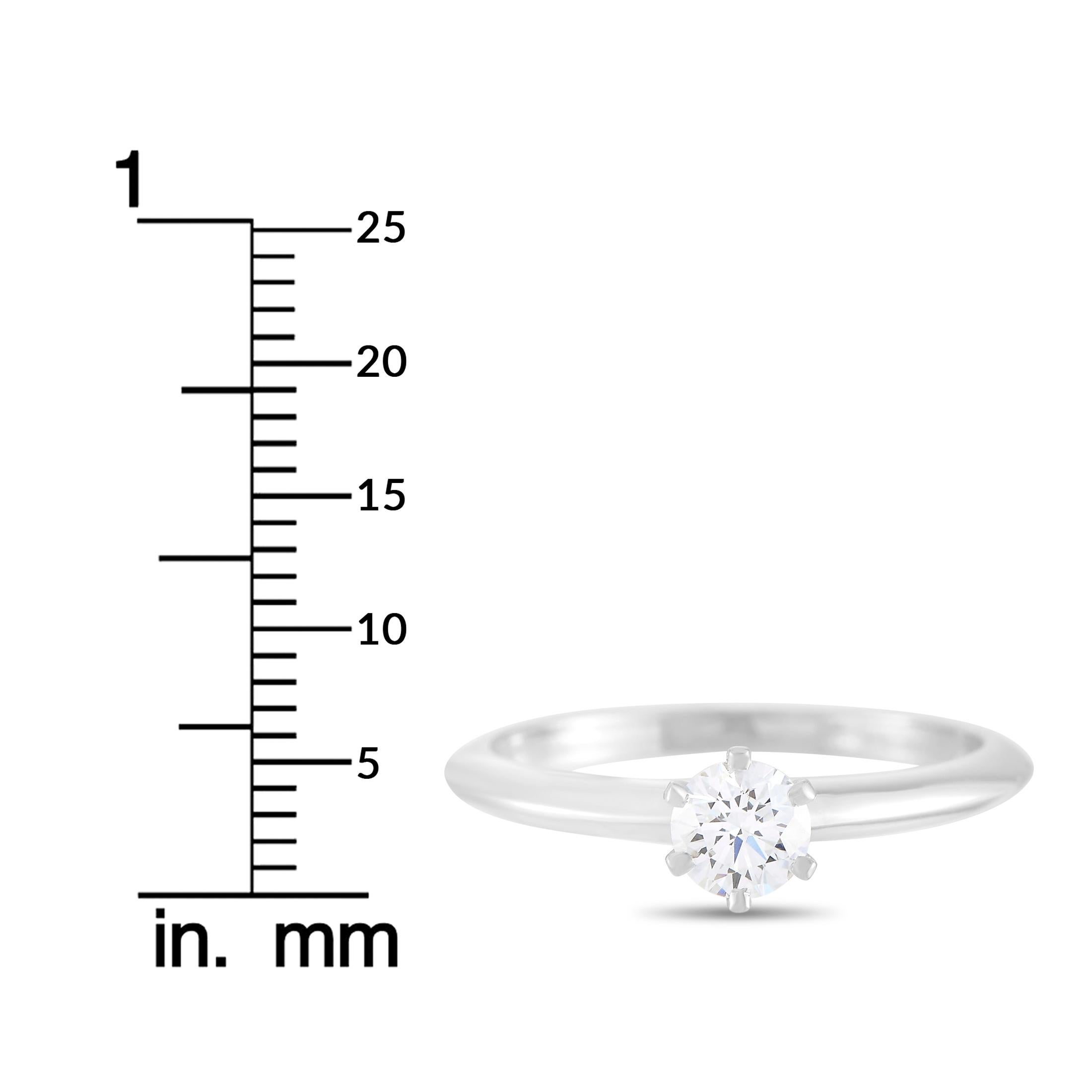 Tiffany & Co. Platinum 0.30 Carat Diamond F-VS1 Engagement Ring 3