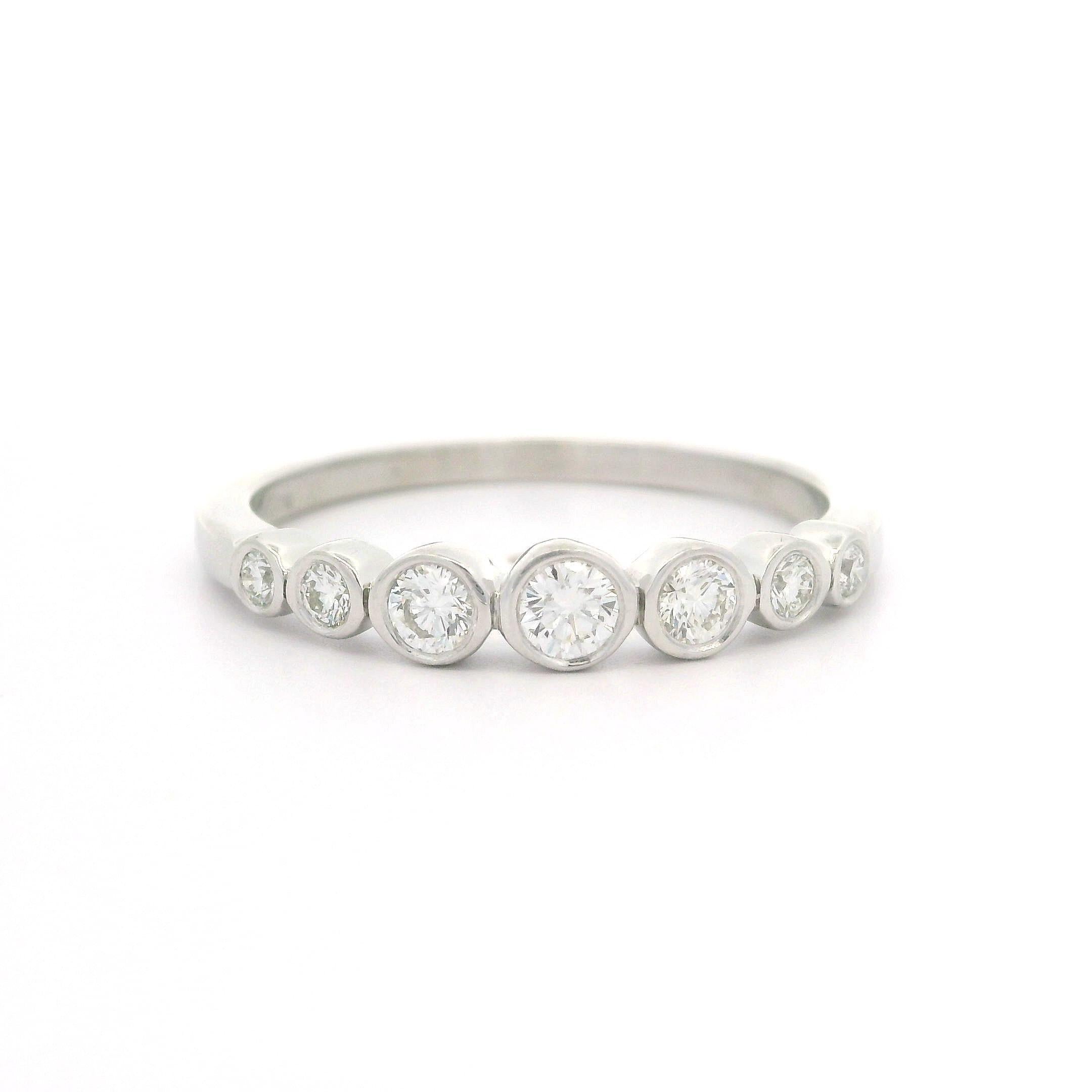 Tiffany & Co. Platinum 0.31ctw Graduated Bezel Diamond Jazz Band Ring 5
