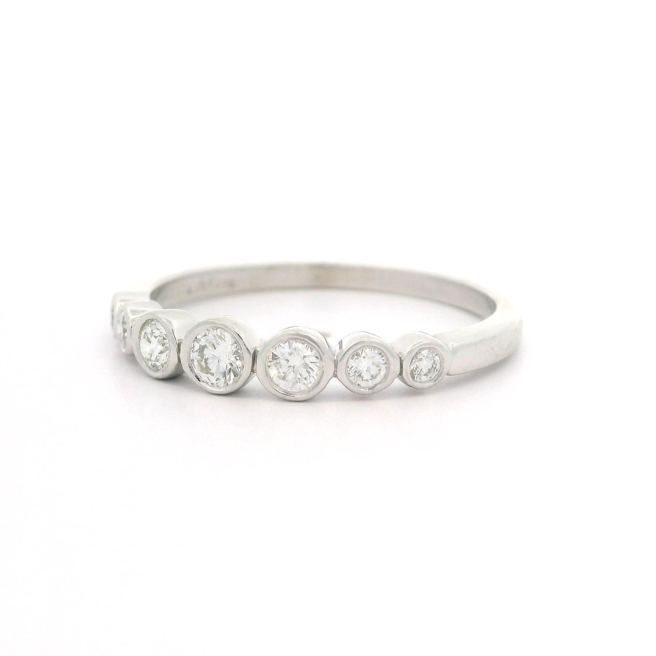 Tiffany & Co. Platinum 0.31ctw Graduated Bezel Diamond Jazz Band Ring 6