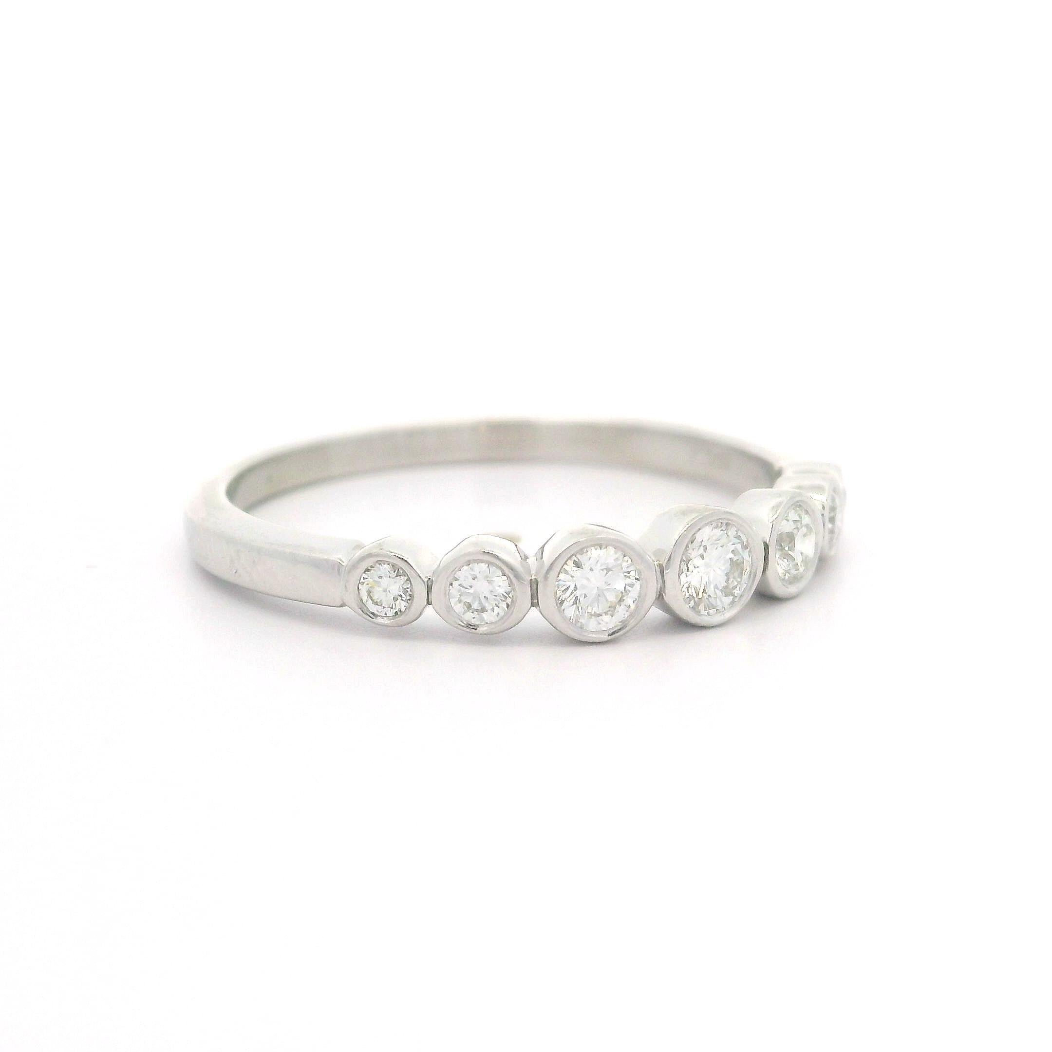 Tiffany & Co. Platinum 0.31ctw Graduated Bezel Diamond Jazz Band Ring 1
