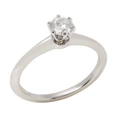 Tiffany & Co. Platin 0::35 Karat Runde Brillantschliff Diamant Solitär Ring