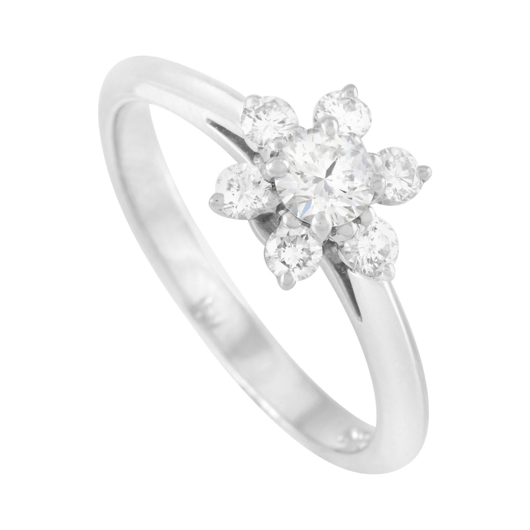 Tiffany & Co. Platinum 0.35 Ct Diamond Halo Cocktail Ring