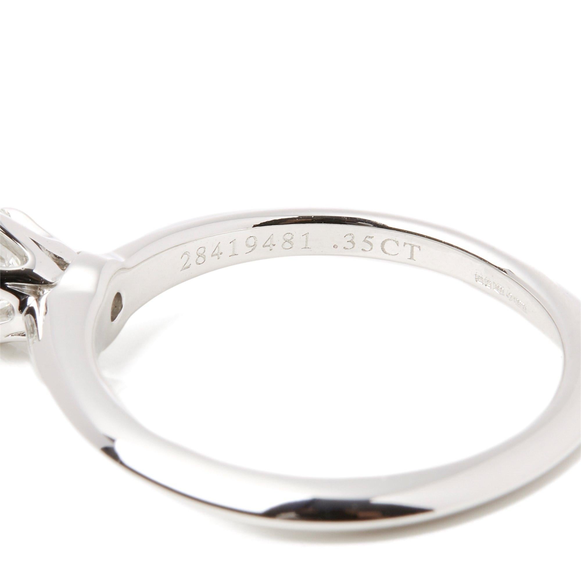 Round Cut Tiffany & Co. Platinum 0.35 Carat Round Brilliant Cut Diamond Solitaire Ring