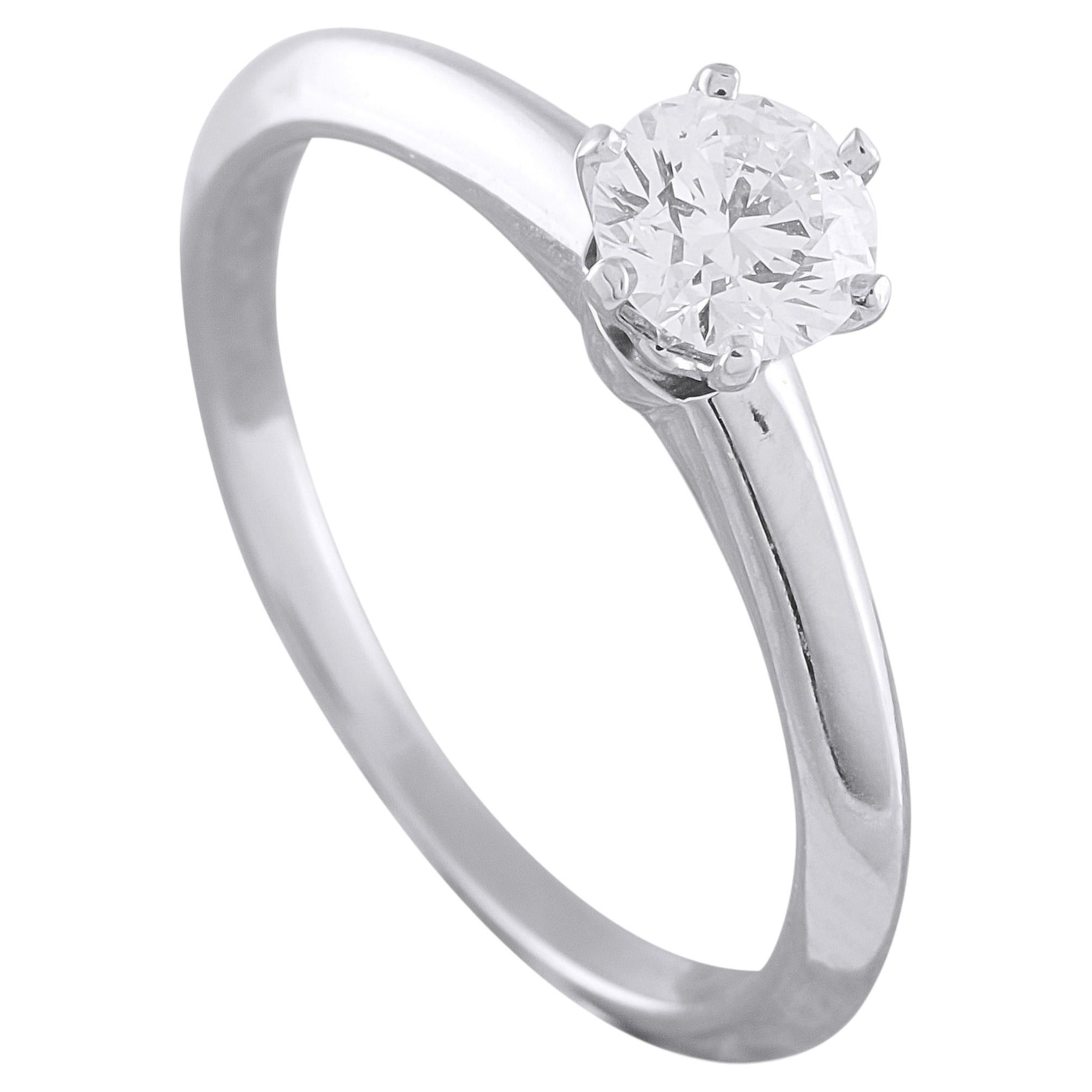 Tiffany & Co. Platinum 0.38ct Diamond Solitaire Ring TI02-040926 For Sale