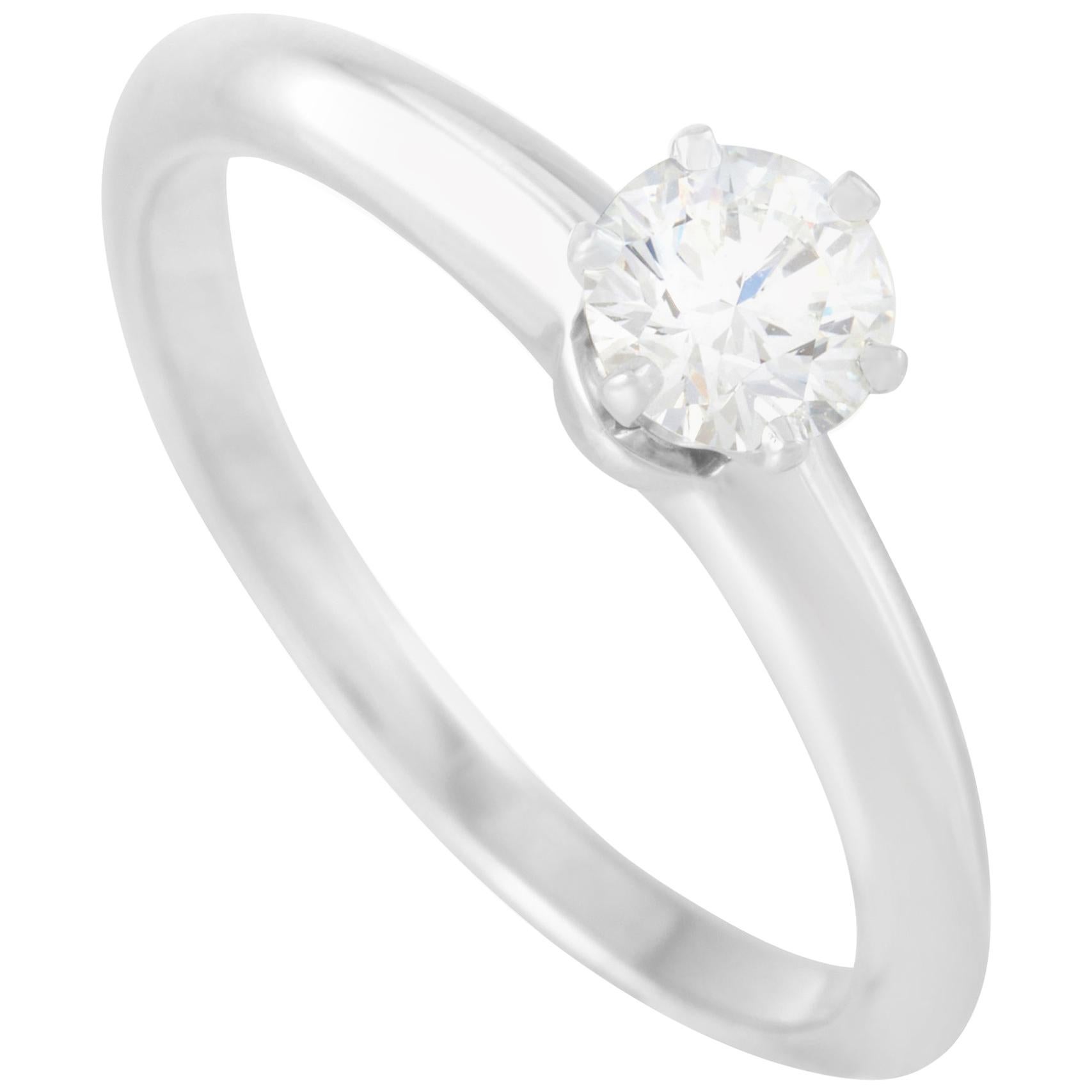 Tiffany & Co. Platinum 0.39 Carat Diamond Solitaire Ring