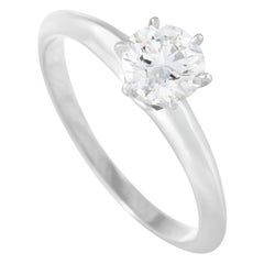 Tiffany 
Co. Platinum 0.40 Carat Diamond Solitaire Ring