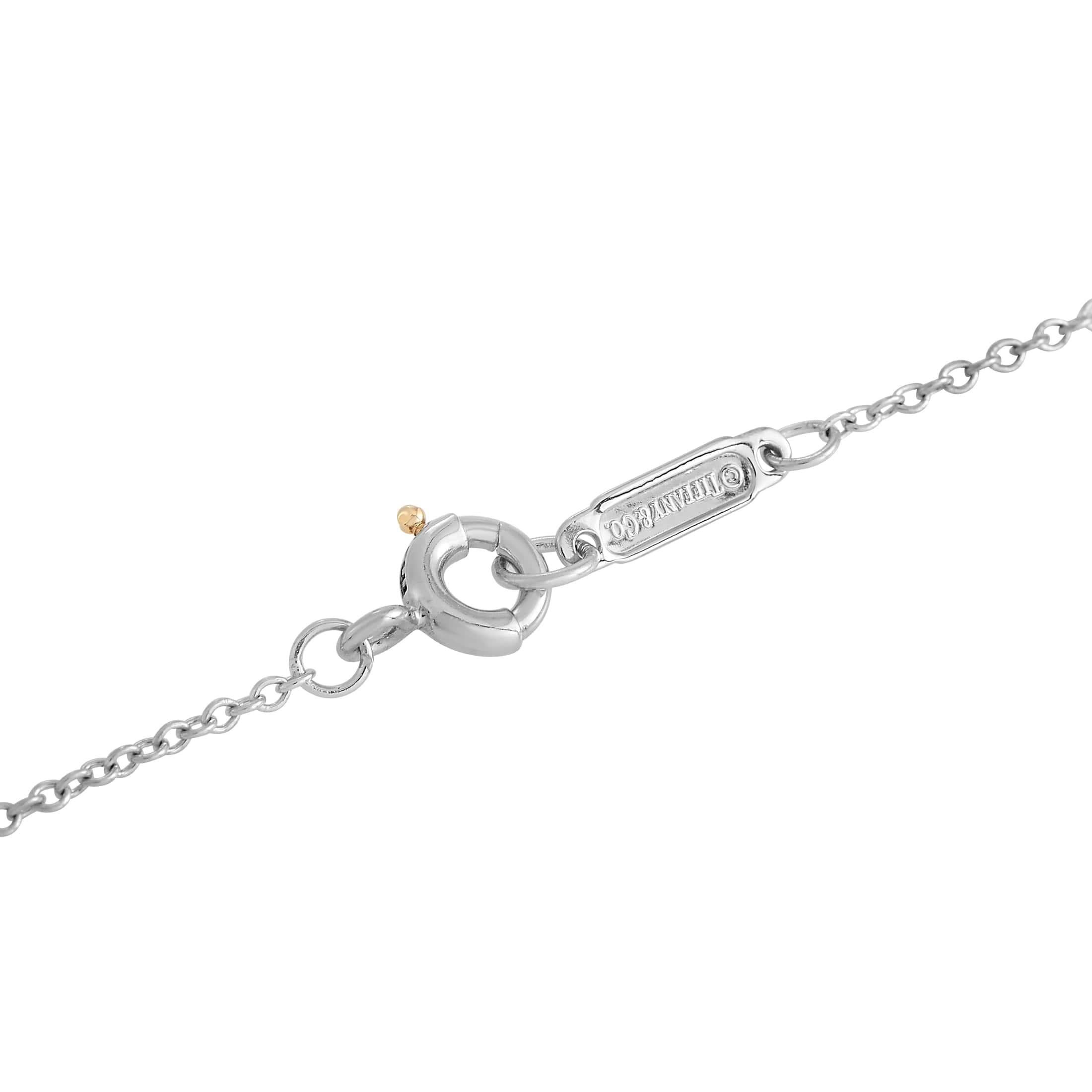 Round Cut Tiffany & Co. Platinum 0.40 ct Diamond Pendant Necklace