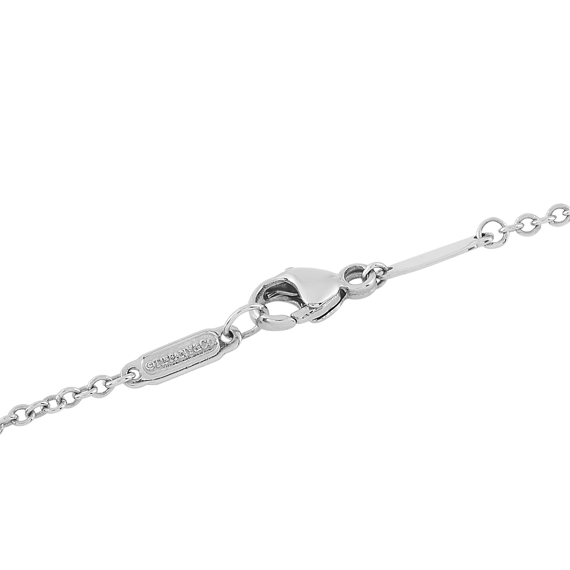Tiffany & Co. Platinum 0.40ct Diamond and Tourmaline Necklace In Excellent Condition In Southampton, PA