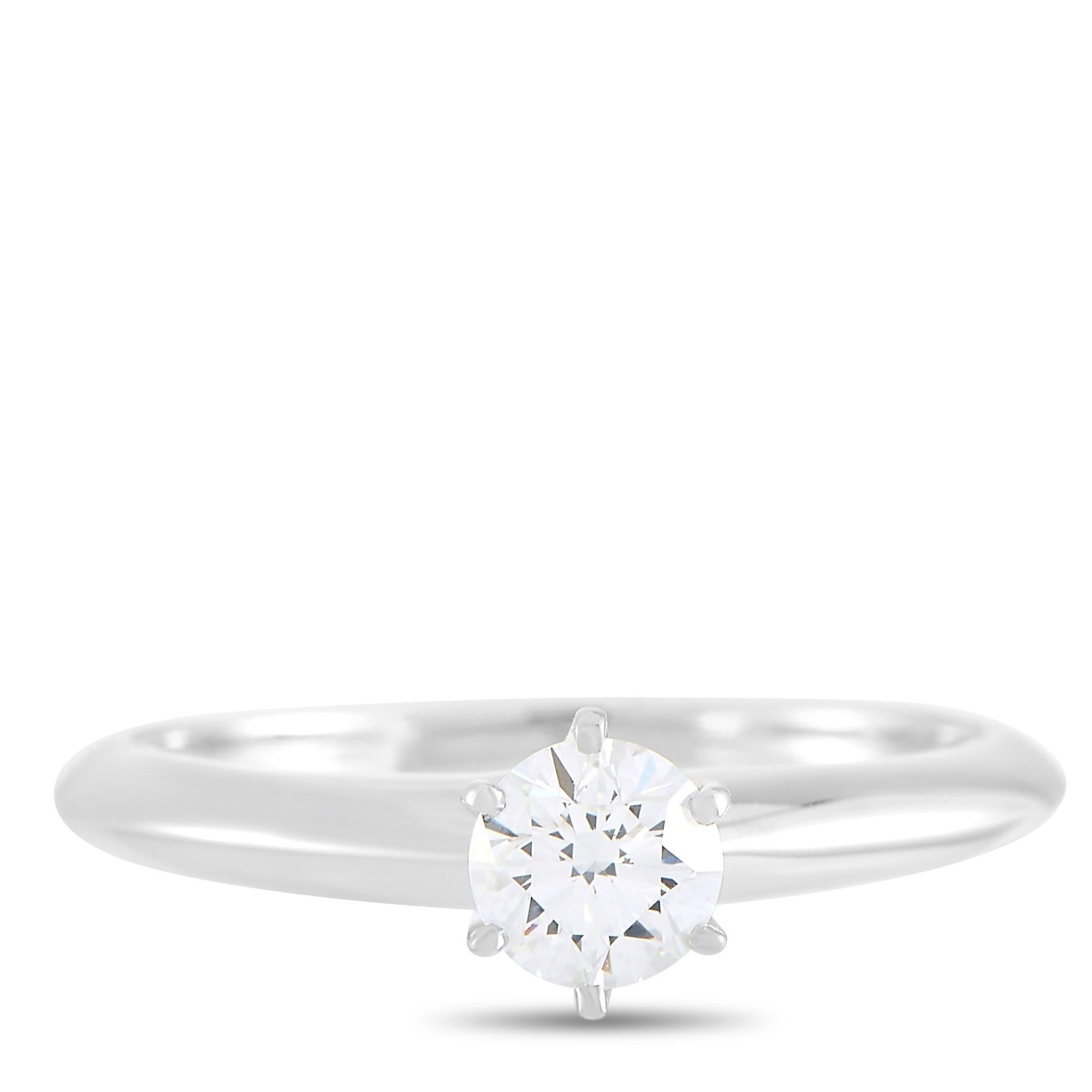 Tiffany & Co. Platinum 0.41 Carat Diamond E-VVS1 Ring 