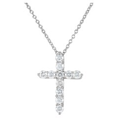 Tiffany & Co. Platinum 0.42 ct Diamond Cross Necklace