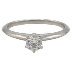 Tiffany & Co. Platinum 0.46 Carat I VS1 Round Natural Diamond Engagement Ring