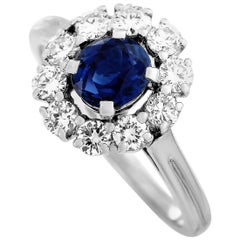 Tiffany & Co. Platinum 0.50 Carat Diamond and Sapphire Flower Ring