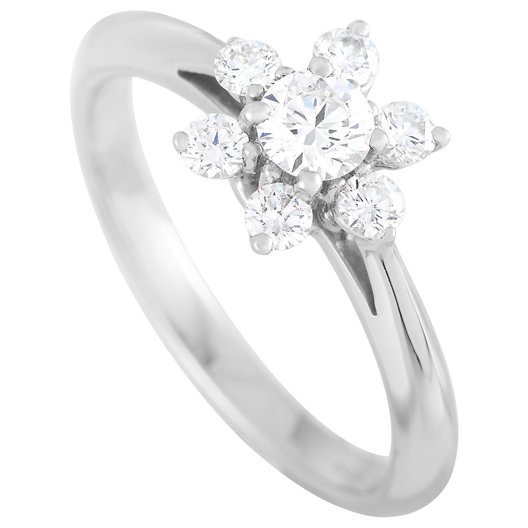 Tiffany & Co. Platinum 0.50 Carat Diamond Cluster Ring