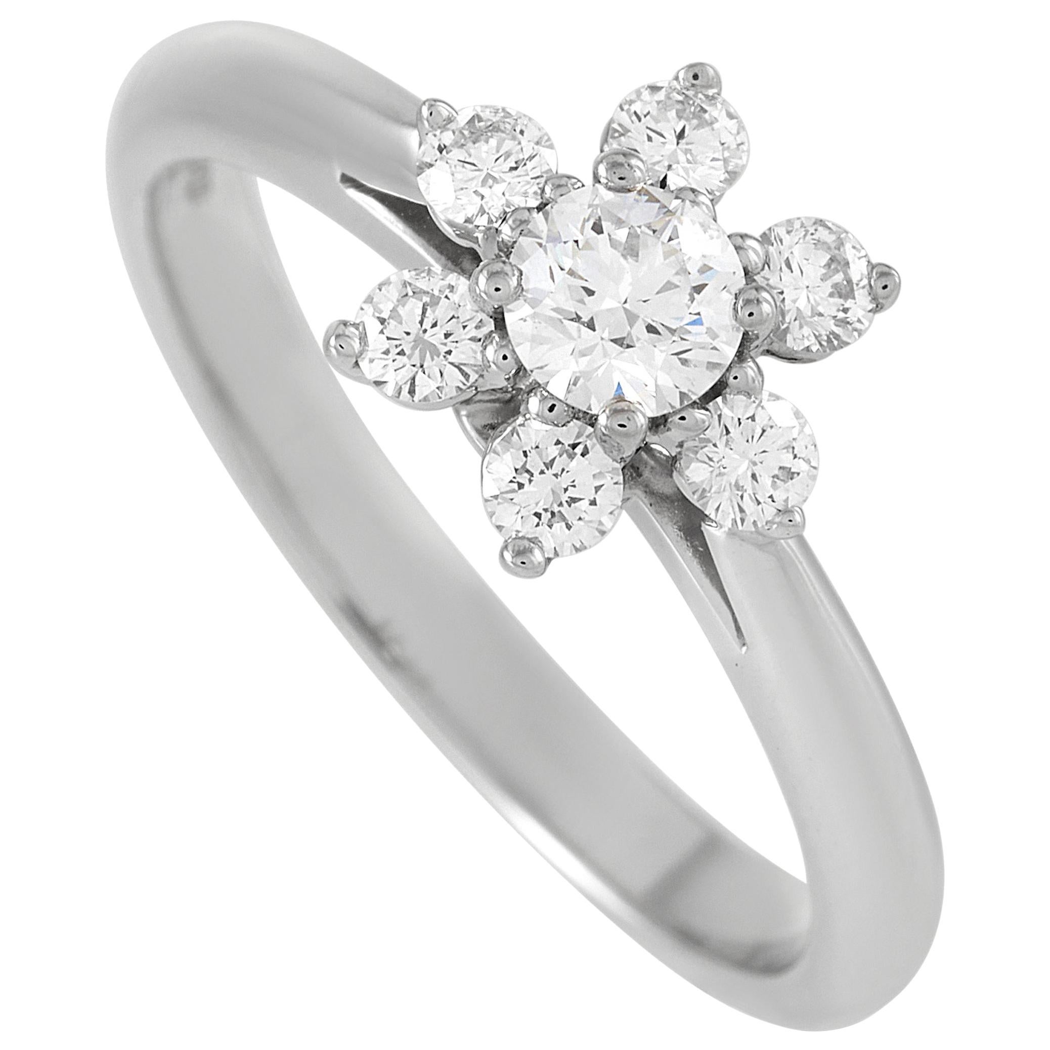 Tiffany & Co. Platinum 0.50 Carat Diamond Flower Cocktail Ring