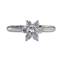 Tiffany & Co. Platinum 0.50 Carat VS-2 G Color Flower Diamond Ring