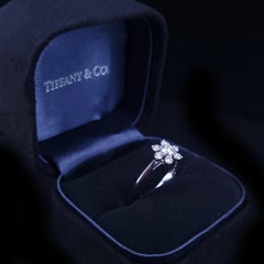 Tiffany & Co. Platinum 0.50 Carat VS-2 G Color Flower Diamond Ring
