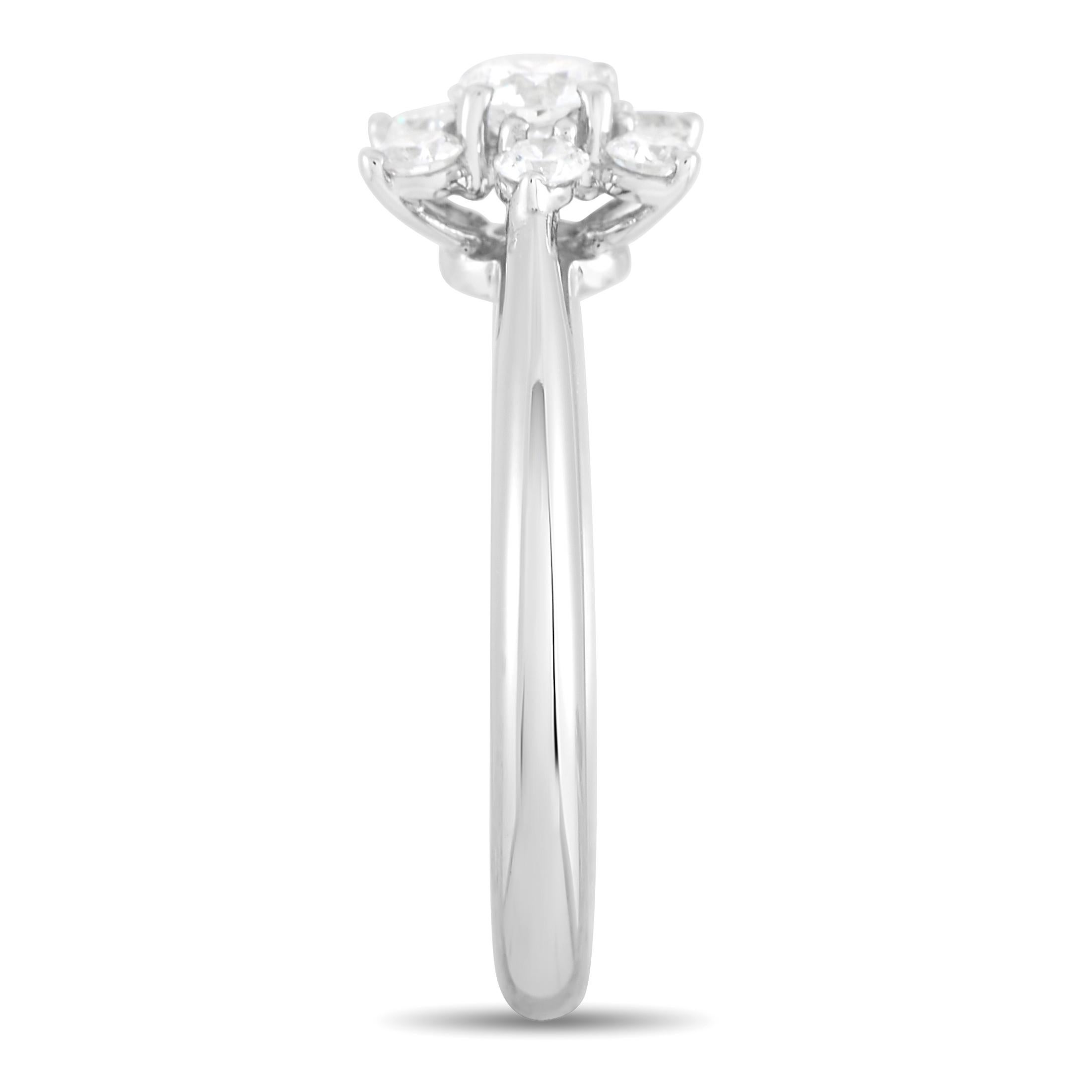 Round Cut Tiffany & Co. Platinum 0.50 Carat Diamond Cluster Ring