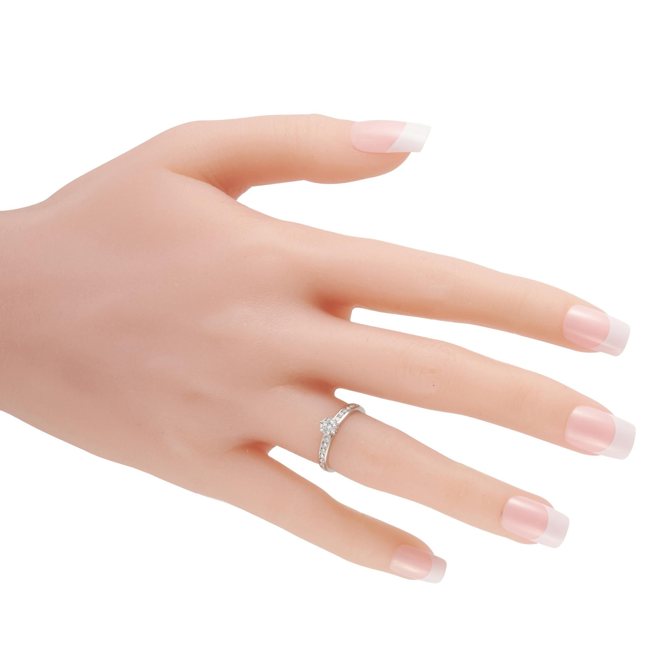 Round Cut Tiffany & Co. Platinum 0.50 Carat Diamond Ring