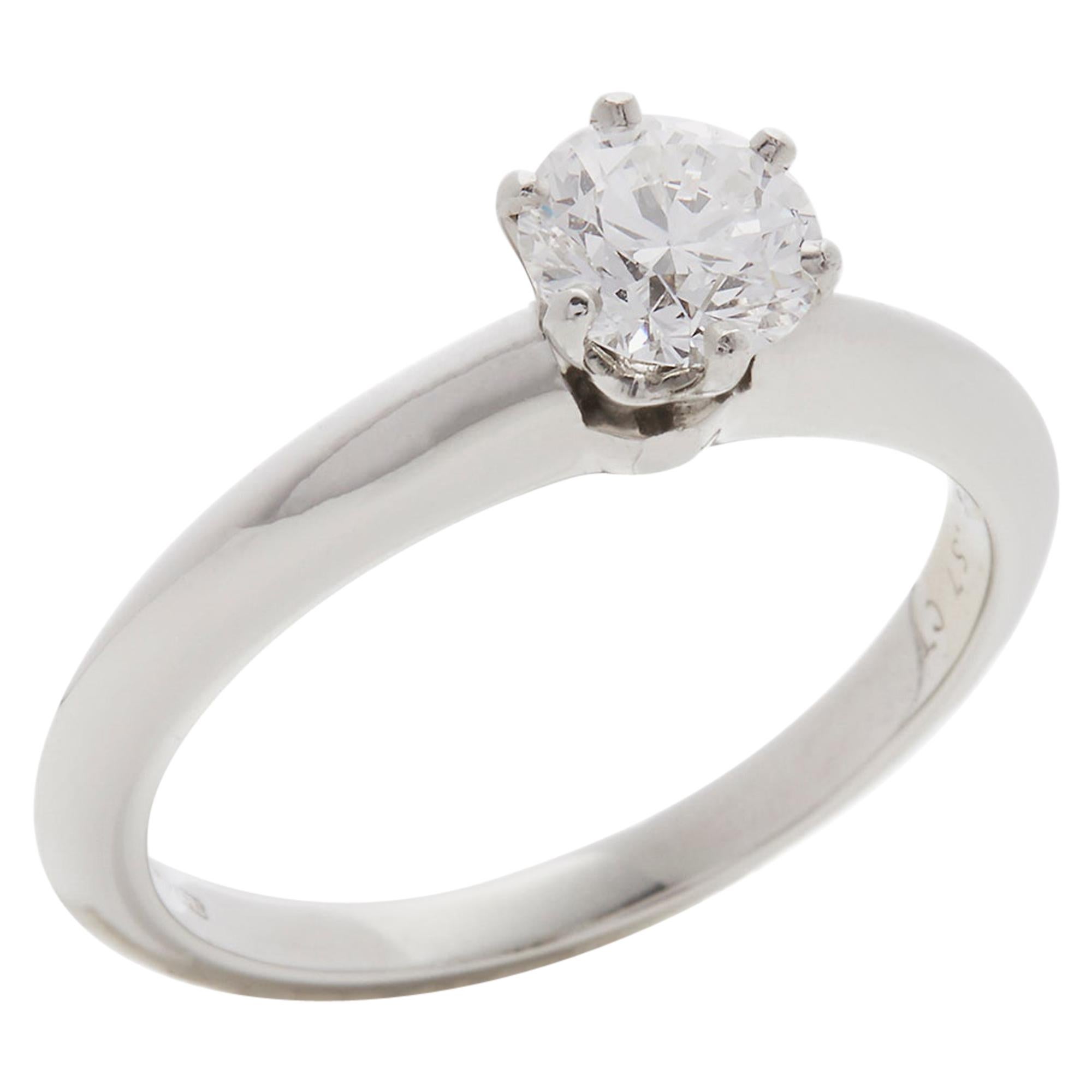 Tiffany & Co. Platinum 0.57 Carat Solitaire Diamond Engagement Ring