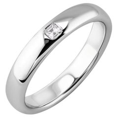 TIFFANY & Co. Platine .05ct Diamond 4mm Wedding Band Ring 8.5
