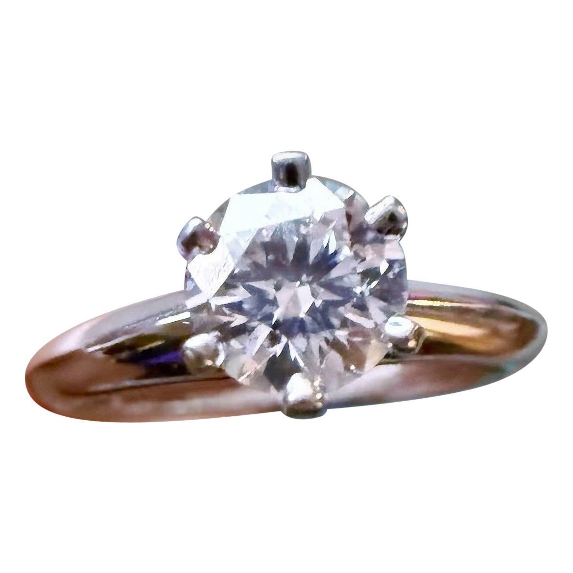 Tiffany & Co. Platinum 0.62 ct Diamond Solitaire Engagement Ring Size 4.25