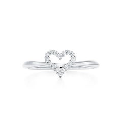 TIFFANY & Co. Platinum .06ct Diamond Heart Ring 5