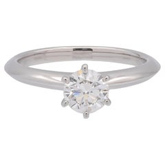Tiffany & Co. Platinum 0.70ct Diamond Classic Setting Solitaire Engagement Ring