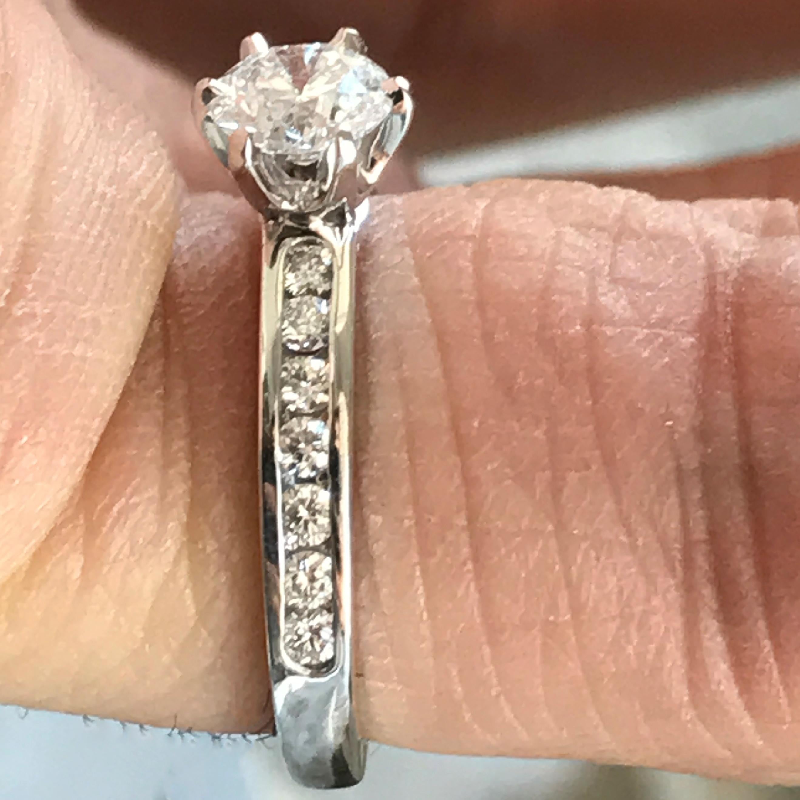Tiffany & Co. Platinum 0.77 Carat TW Engagement Ring E VS1 Center Round In Good Condition In West Hollywood, CA