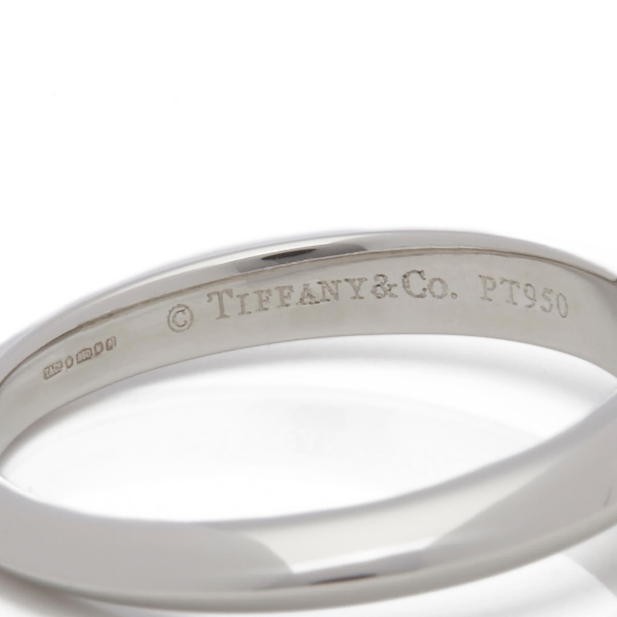Round Cut Tiffany & Co. Platinum 0.81 Carat Solitaire Diamond Engagement Ring