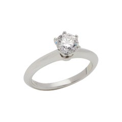 Tiffany & Co. Platinum 0.81 Carat Solitaire Diamond Engagement Ring