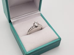 Tiffany & Co. Platinum 0.82 CT Diamond Engagement Ring & Papers