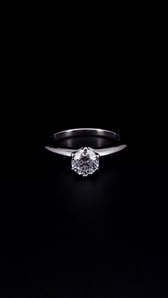 Tiffany & Co. Platinum 0.82ct H VS1 Round Diamond Solitaire Engagement Ring