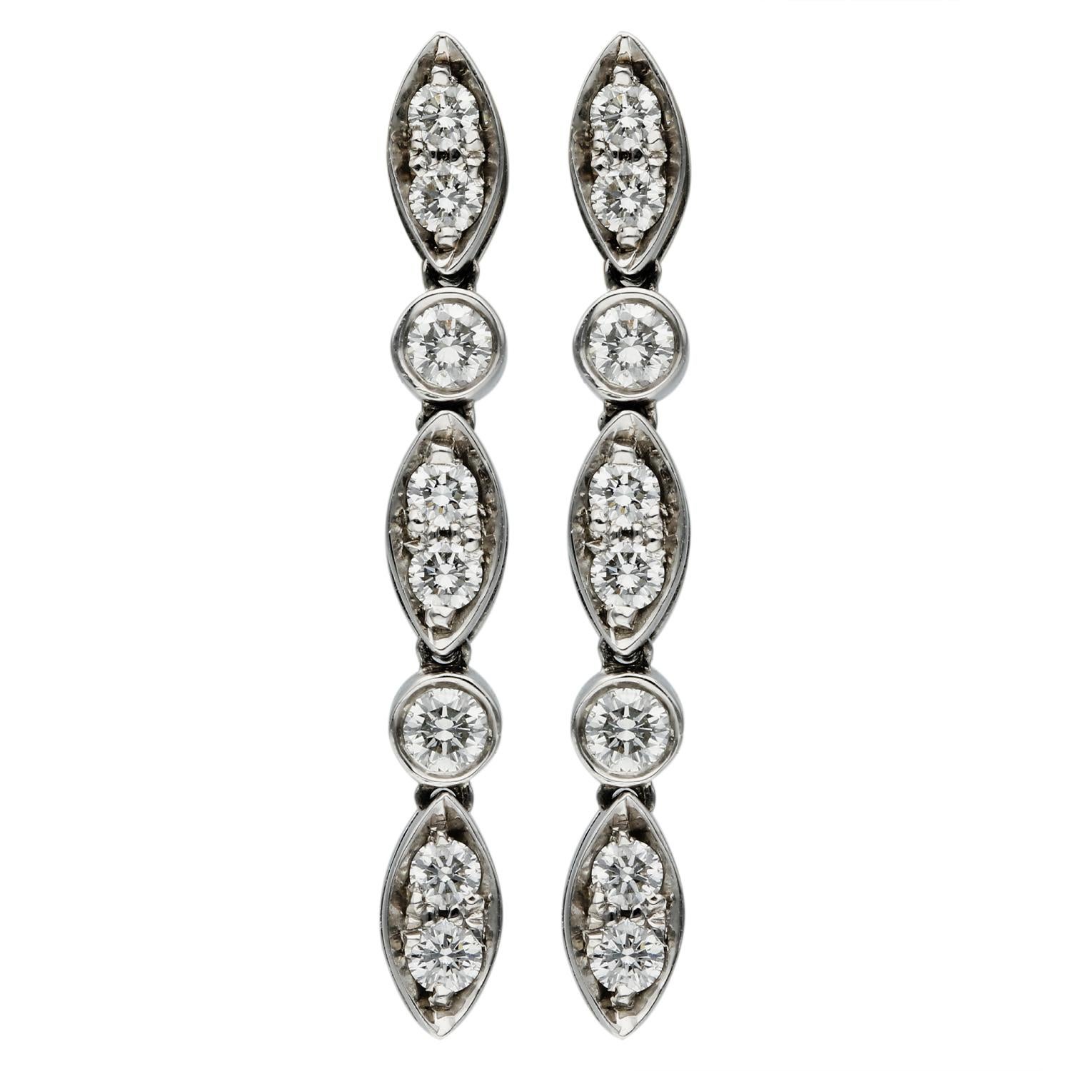 Tiffany & Co Platin 0,85ct Diamant-Ohrring & Halskette Schmuck-Set  (Moderne) im Angebot
